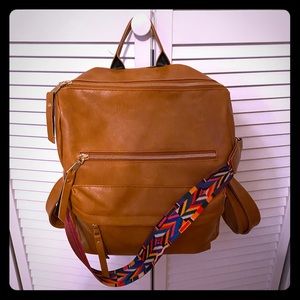 Faux leather backpack